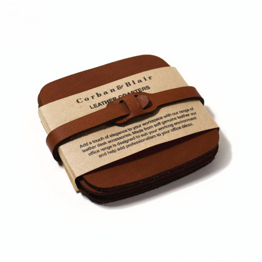 Artisan Leather Coasters Set